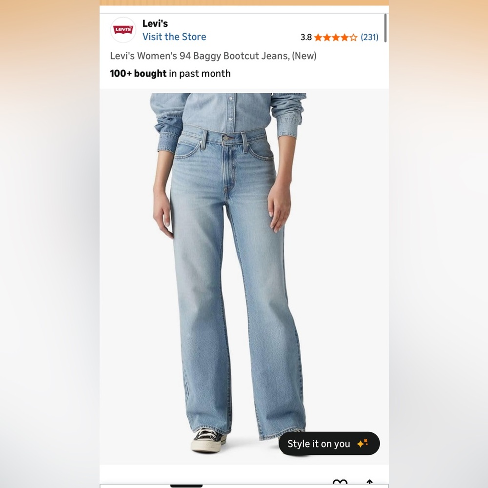 Levi 90’s baggy bootcut jeans